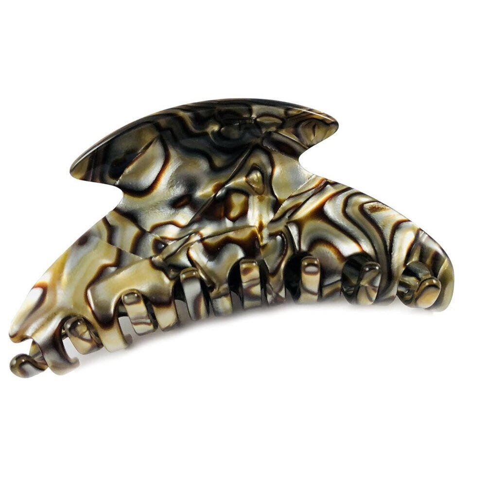 Handmade Celluloid Hair Claw Clip Grey Silver Durable Glitter for Thick Hair